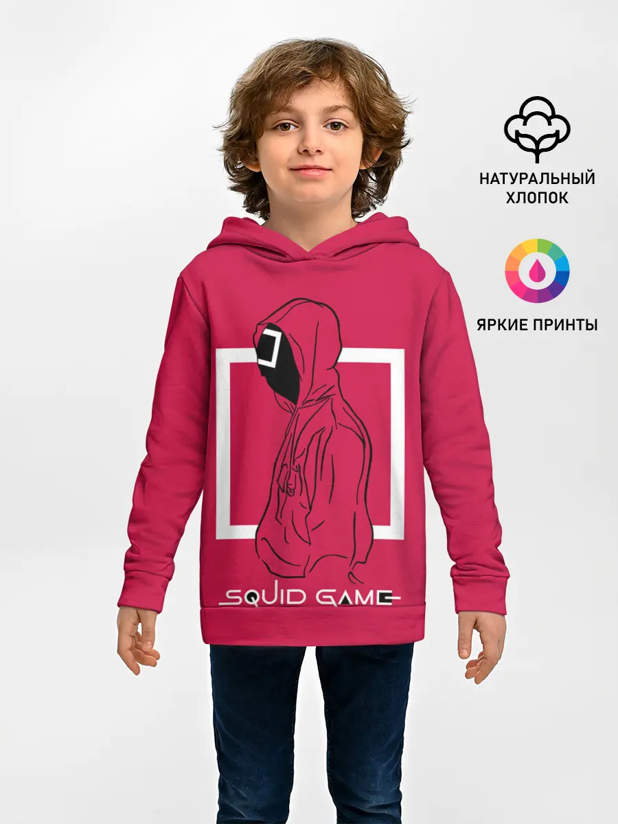 Детское худи / Игра в кальмара: стражник квадрат