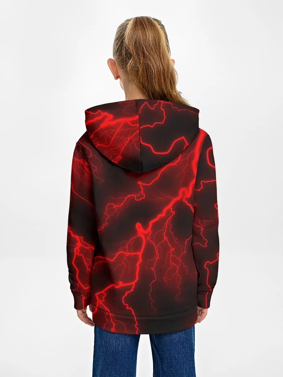 Детское худи / МОЛНИЯ RED NEON