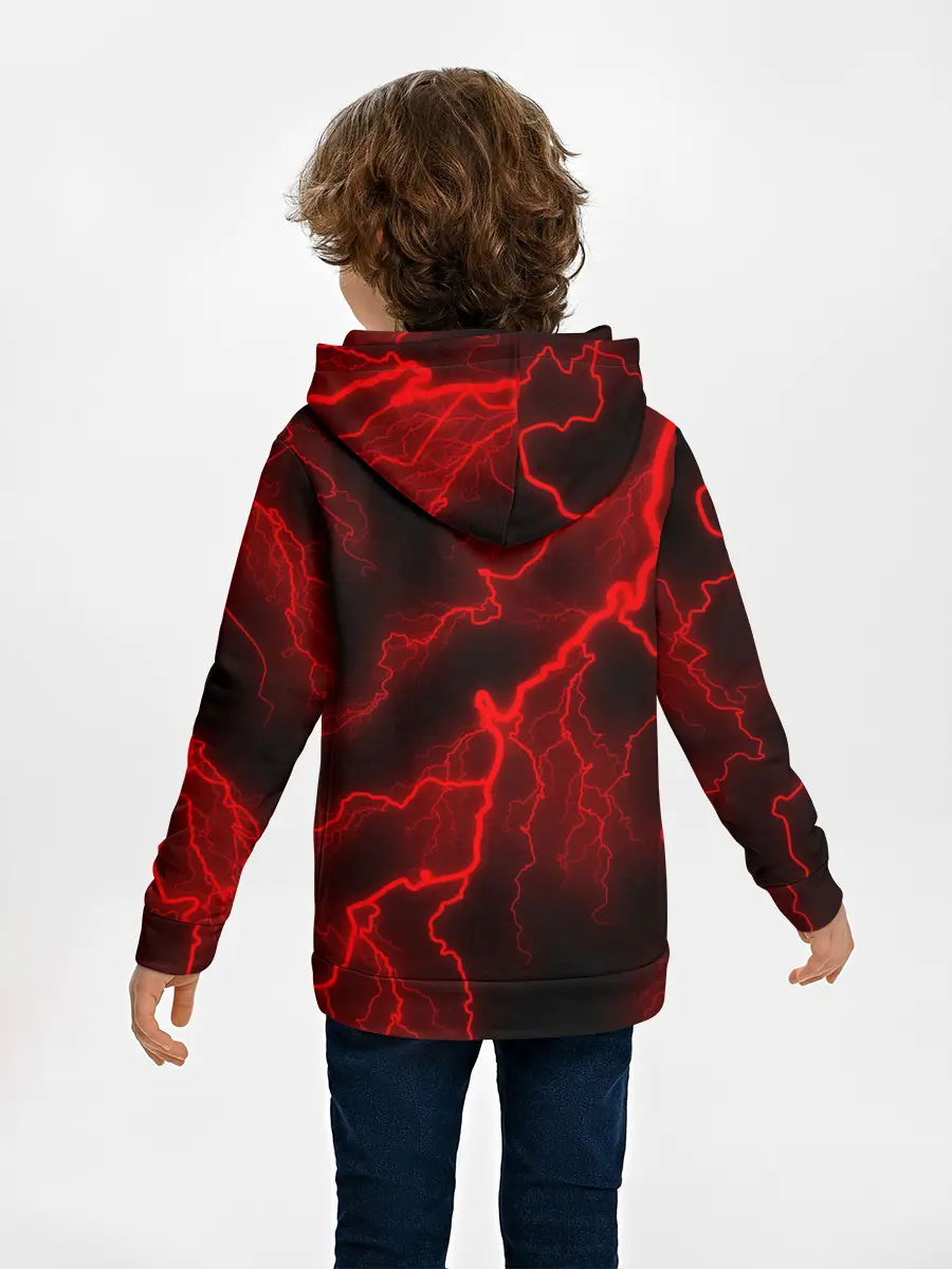 Детское худи / МОЛНИЯ RED NEON