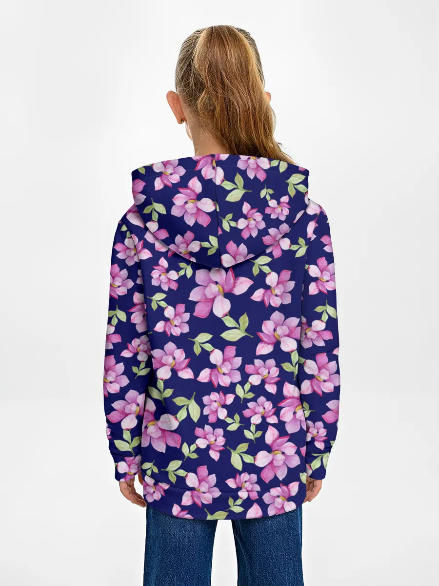 Детское худи / Акварельные цветы Магнолии