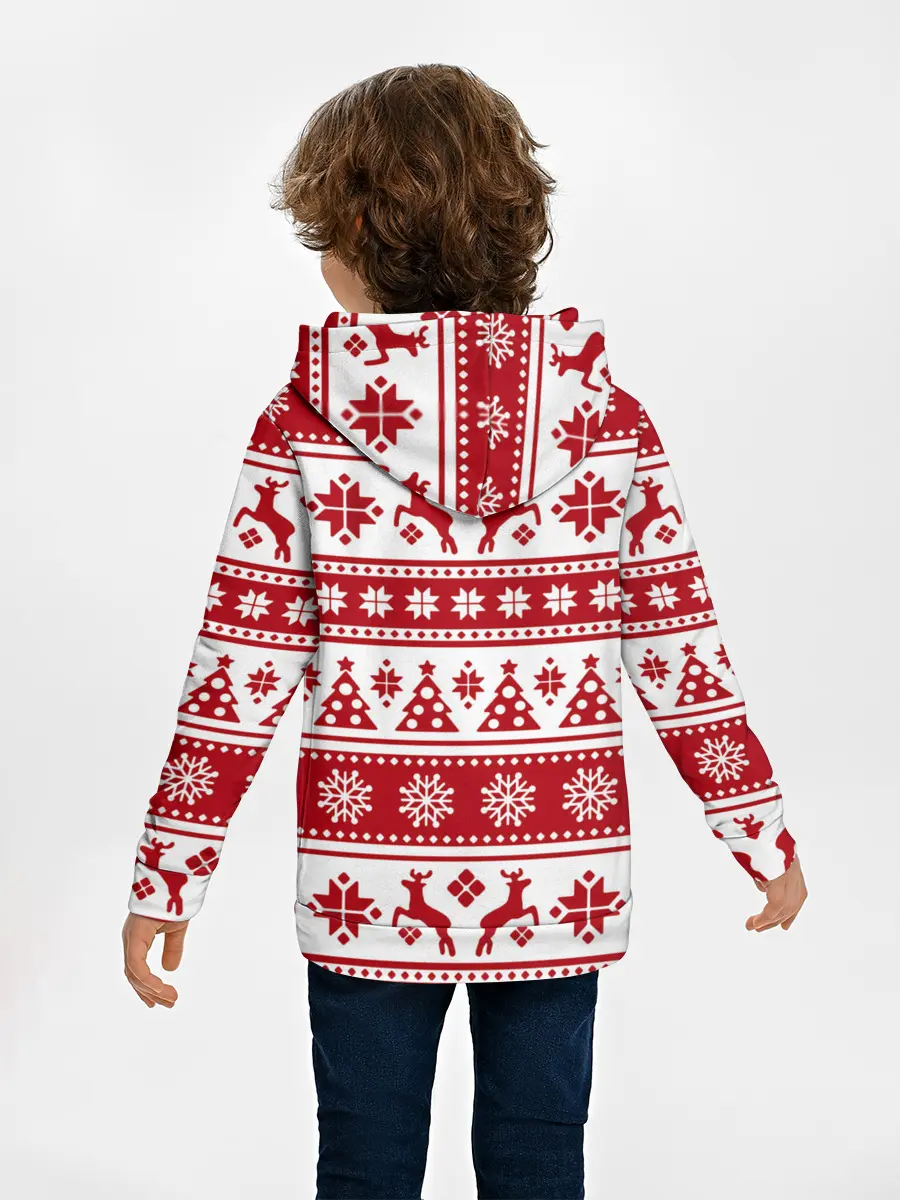 Детское худи / Новый Год | Олени и снежинки