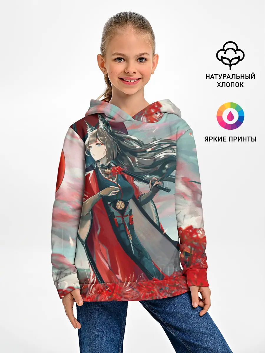 Детское худи / Azur Lane red flowers