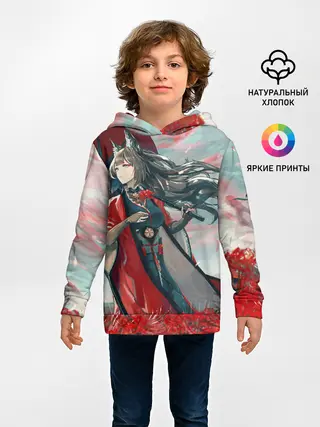 Детское худи / Azur Lane red flowers