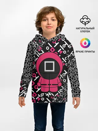 Детское худи / ИГРА В КАЛЬМАРА СТРАЖ КВАДРАТ | SQUID GAME