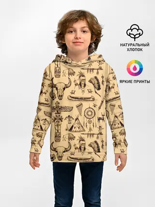 Детское худи / Индейский паттерн