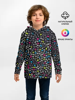 Детское худи / Символы на черном