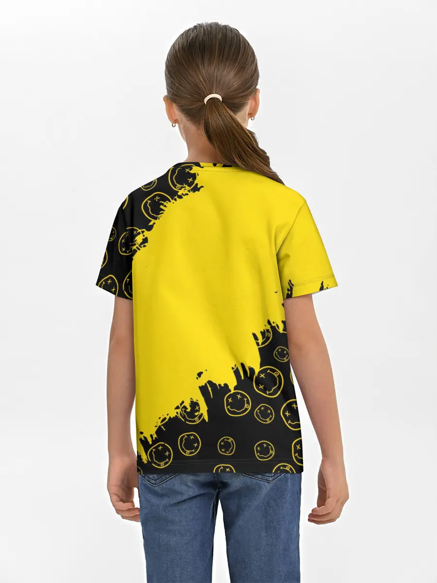 Детская базовая футболка / Nirvana Smile | Нирвана Рваный Паттерн