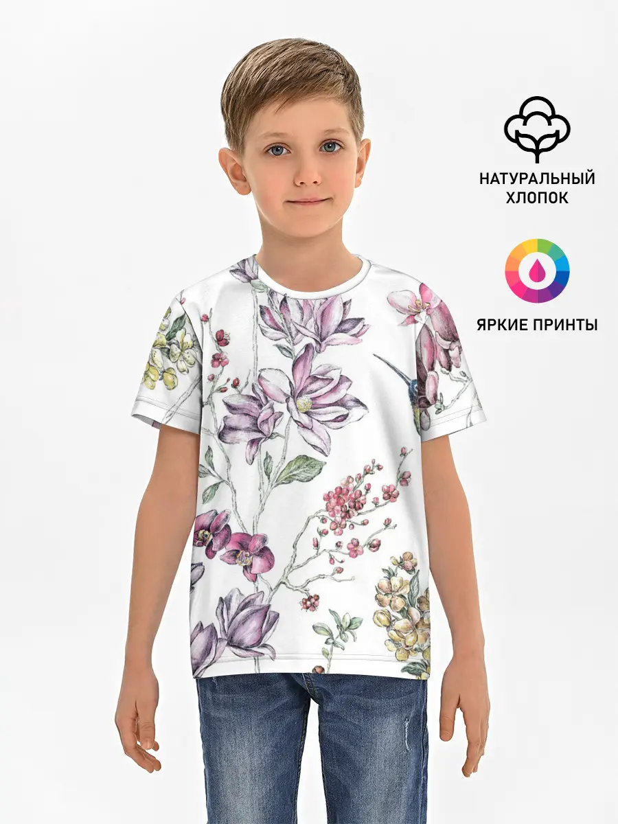 Детская базовая футболка / Колибри