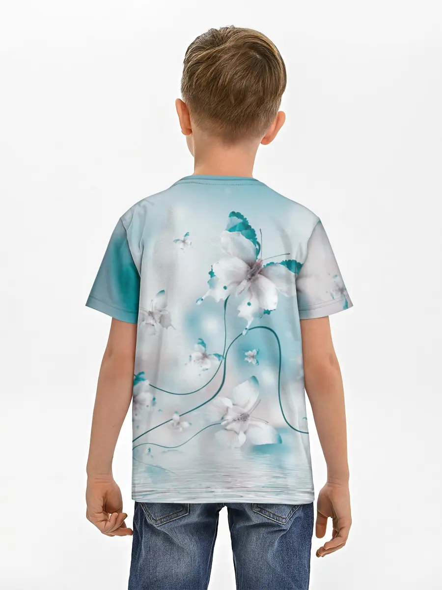 Детская базовая футболка / бабочки