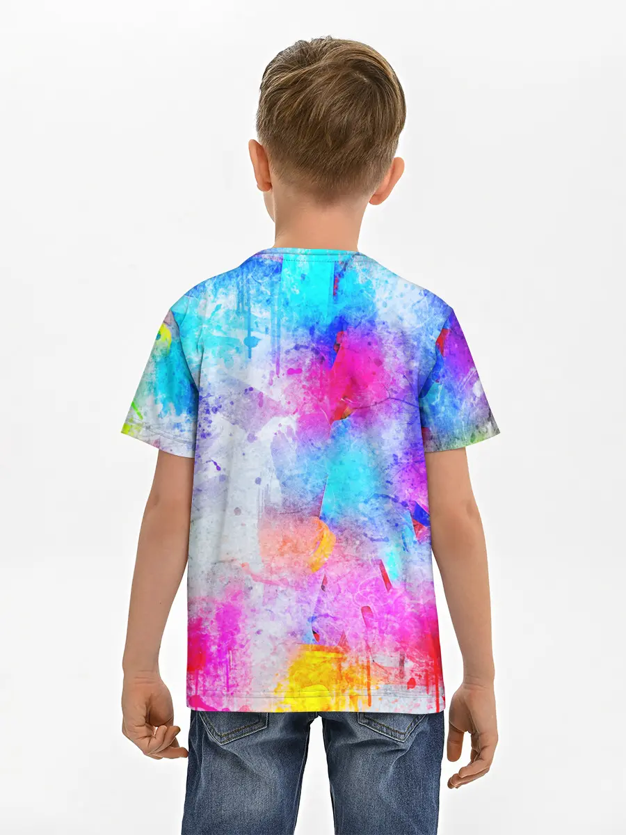 Детская базовая футболка / НЕОНОВЫЕ ПОТЕРТОСТИ