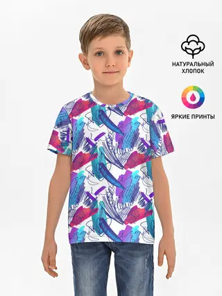 Детская базовая футболка / Абстракция пятна краски