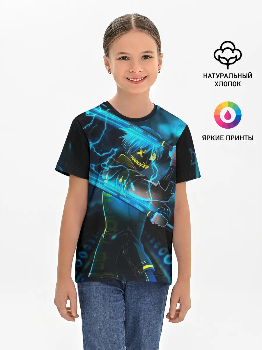 Детская базовая футболка / NEON SAMURAI