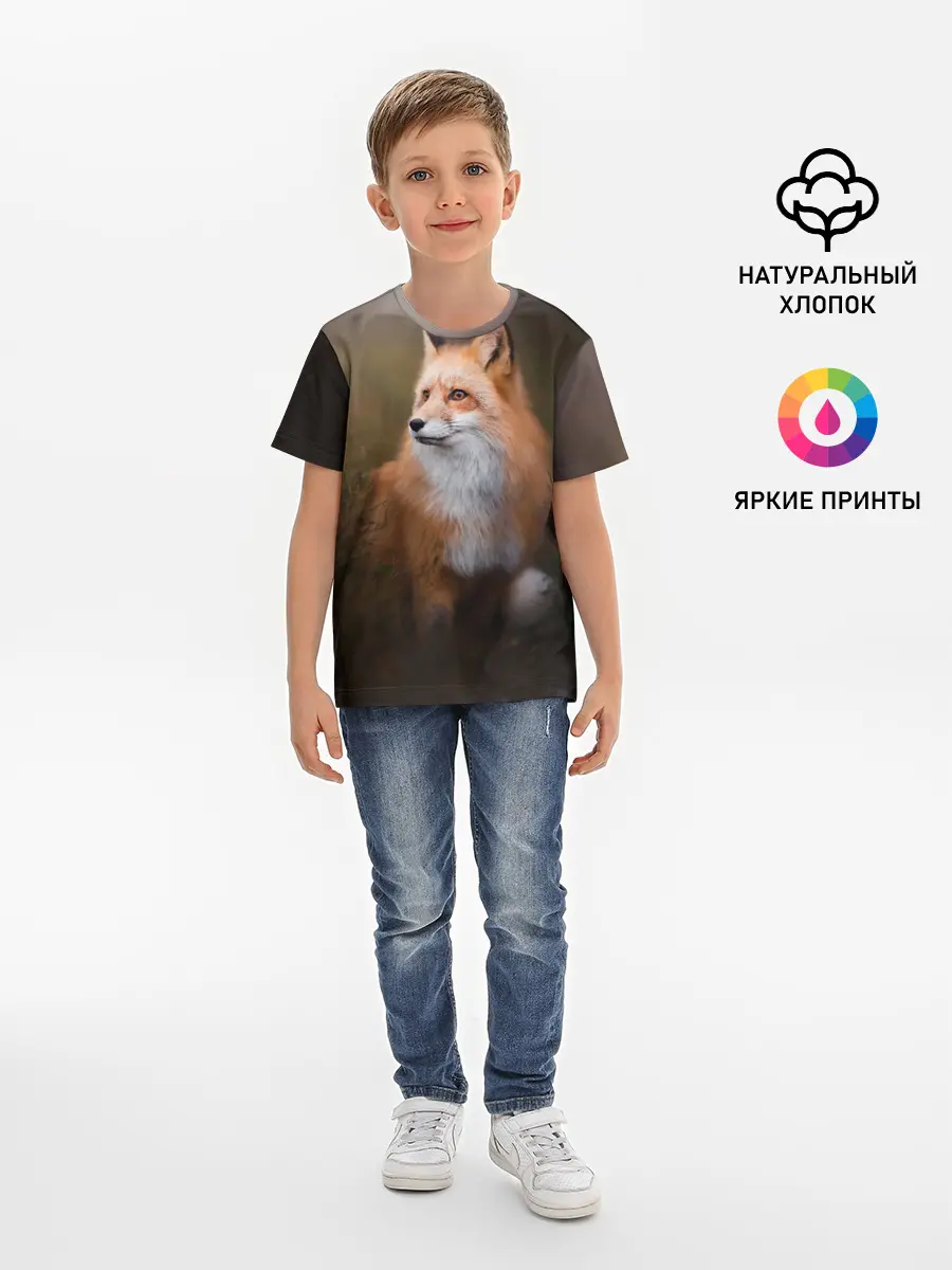 Детская базовая футболка / Лиса-охотница