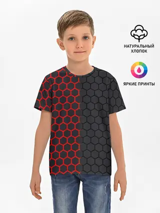 Детская базовая футболка / НЕОНОВЫЕ СОТЫ