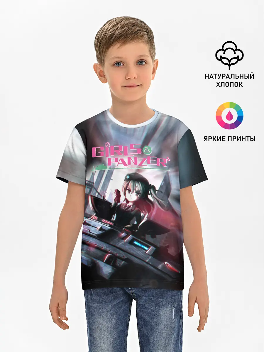 Детская базовая футболка / Девушки и танки | Арису Симада