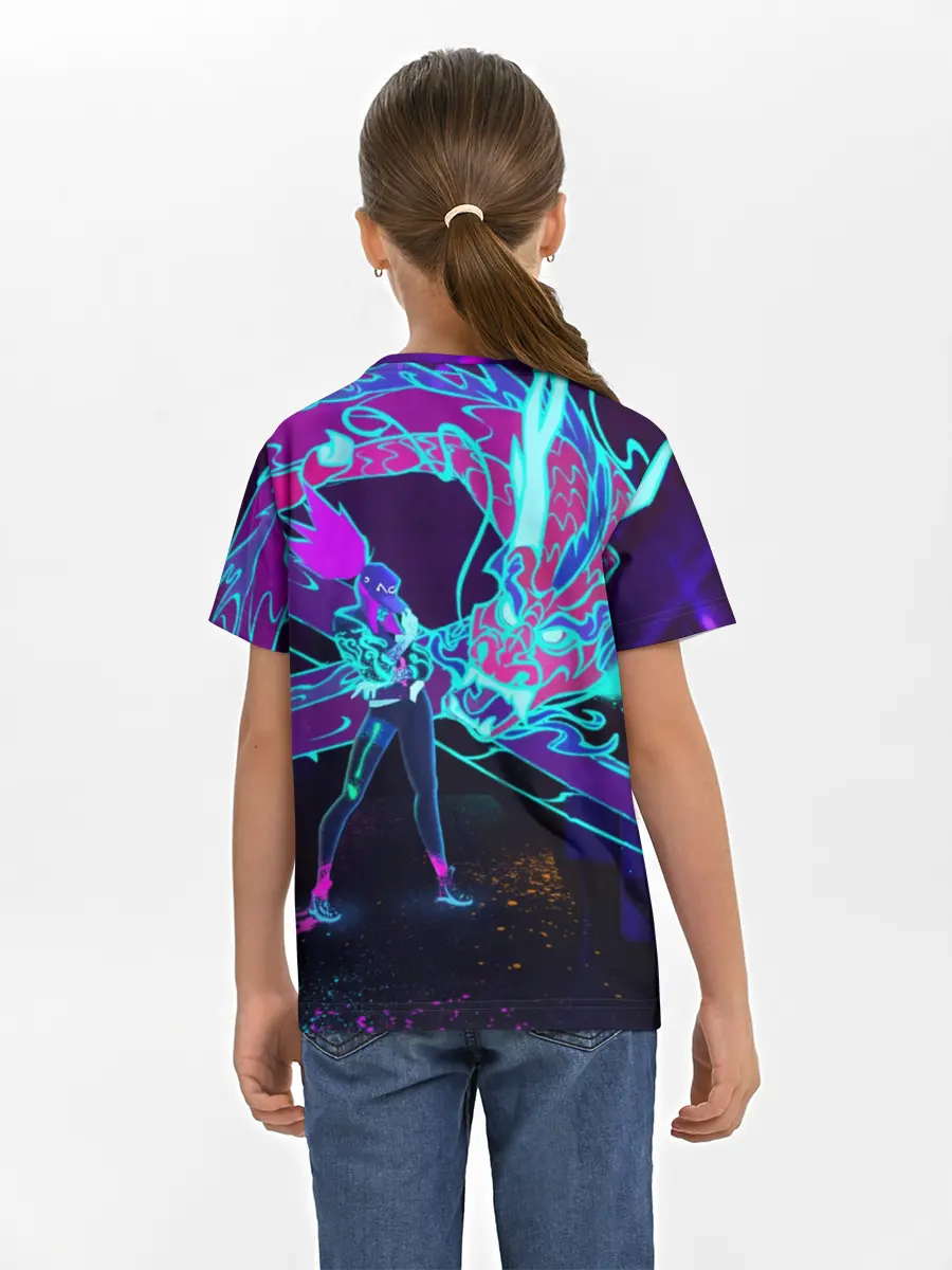 Детская базовая футболка / League Of Legends Neon Dragon