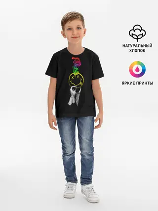Детская базовая футболка / Нирвана смайл