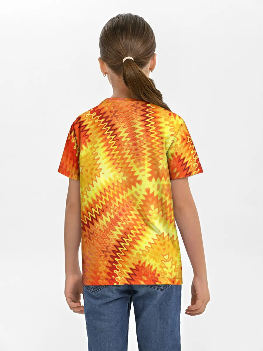 Детская базовая футболка / Желто-оранжевая абстракция