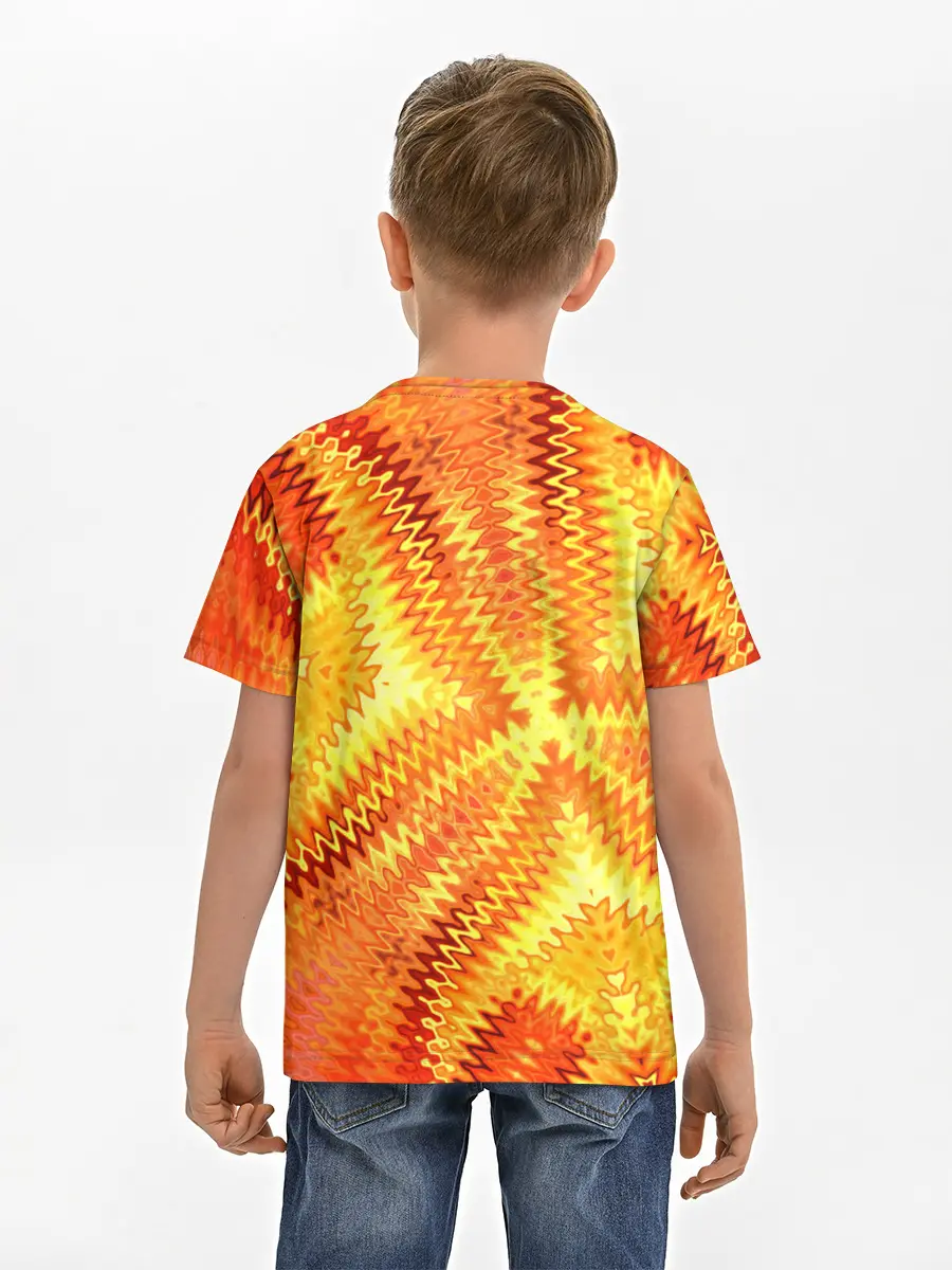 Детская базовая футболка / Желто-оранжевая абстракция