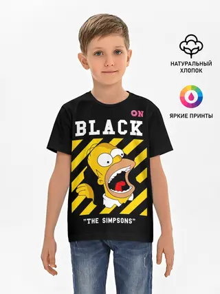 Детская базовая футболка / Симпсоны х ON BLACK