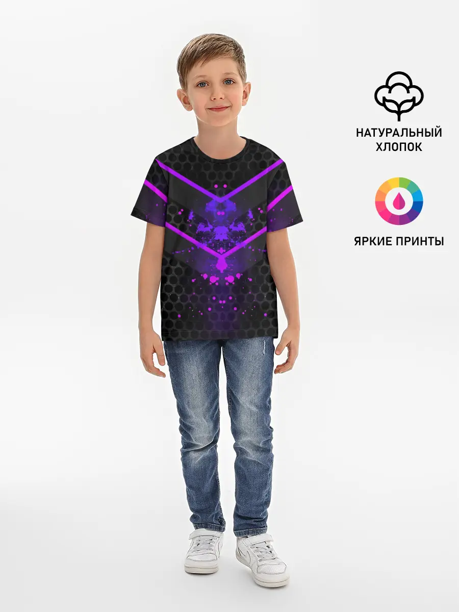 Детская базовая футболка / Ултрофиолеовый угол 3D