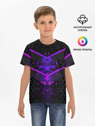 Детская базовая футболка / Ултрофиолеовый угол 3D