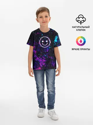 Детская базовая футболка / GLITCH SMILE | ГЛИТЧ СМАЙЛ