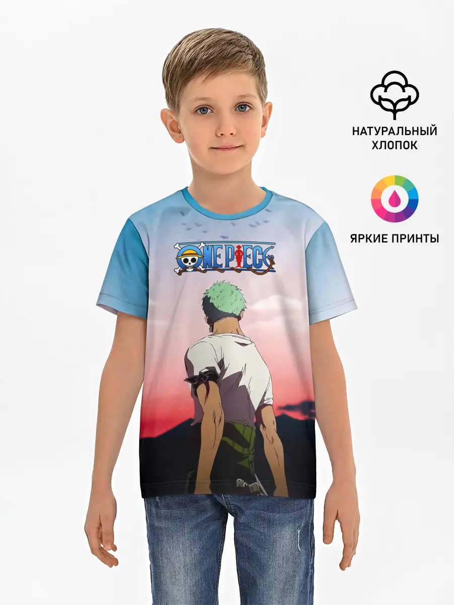 Детская базовая футболка / Ророноа Зоро эпичный One Piece