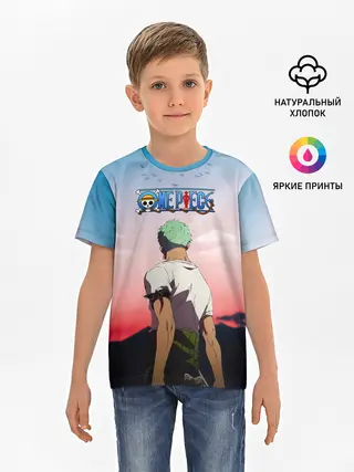 Детская базовая футболка / Ророноа Зоро эпичный One Piece