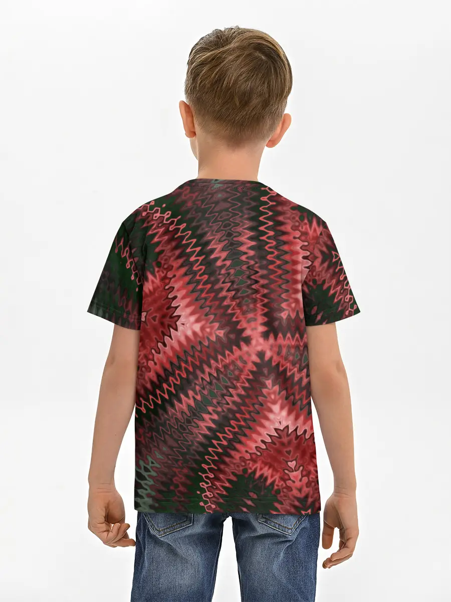 Детская базовая футболка / Серо-коричневый узор