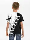 Детская базовая футболка / Черно Белое пианино