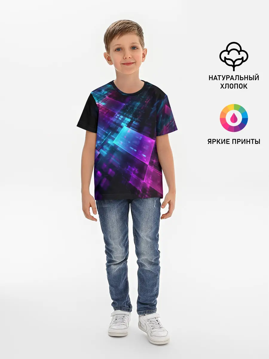 Детская базовая футболка / НЕОНОВАЯ АБСТРАКЦИЯ