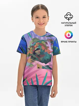 Детская базовая футболка / Тигр из абстракций