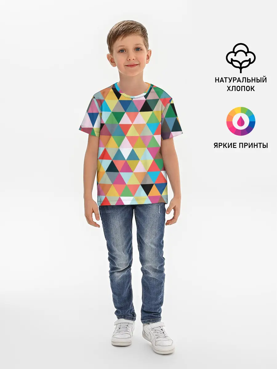 Детская базовая футболка / хипстерский паттерн