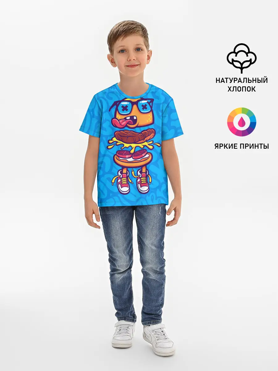 Детская базовая футболка / Бутерброд монстрик