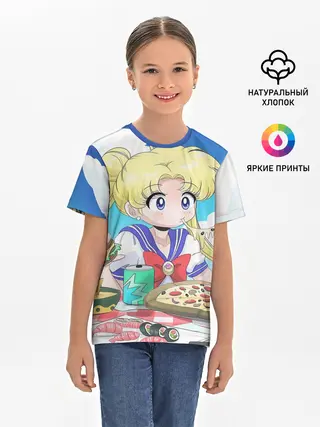 Детская базовая футболка / Пицца Мун