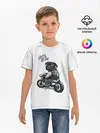 Детская базовая футболка / Pug Rider | Байкер Мопс