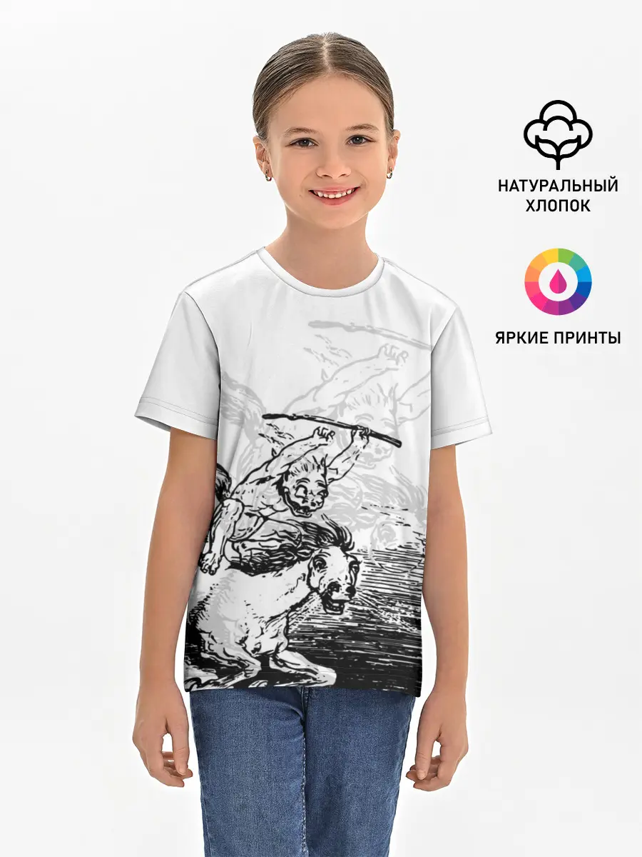 Детская базовая футболка / A demon on a horse