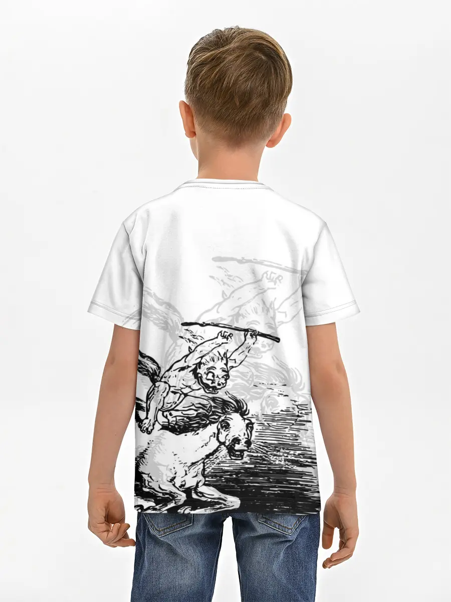Детская базовая футболка / A demon on a horse