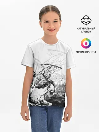 Детская базовая футболка / A demon on a horse