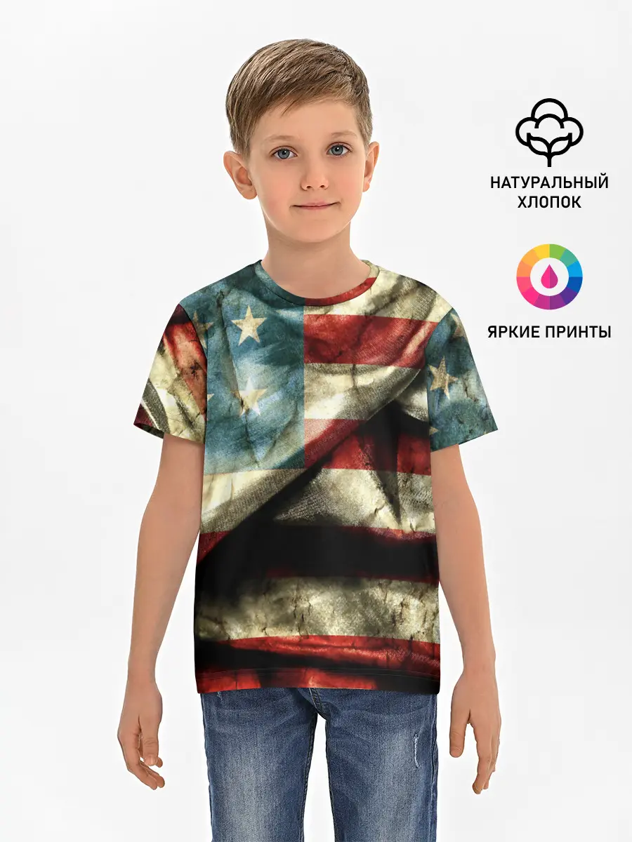 Детская базовая футболка / USA 3D