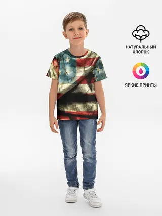 Детская базовая футболка / USA 3D