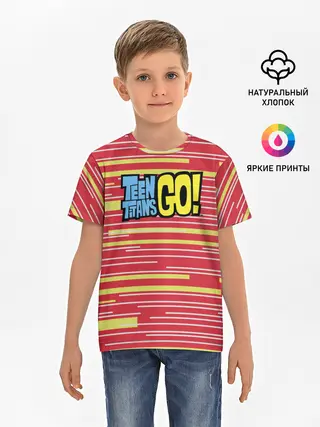 Детская базовая футболка / Логотип Юные титаны, вперед!