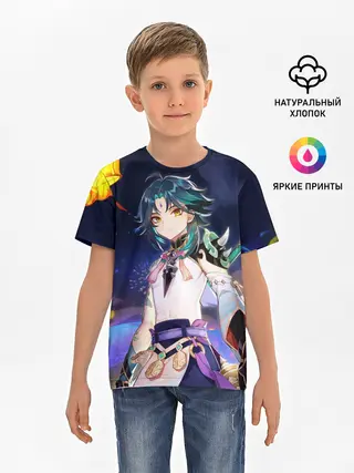 Детская базовая футболка / Сяо, Genshin Impact