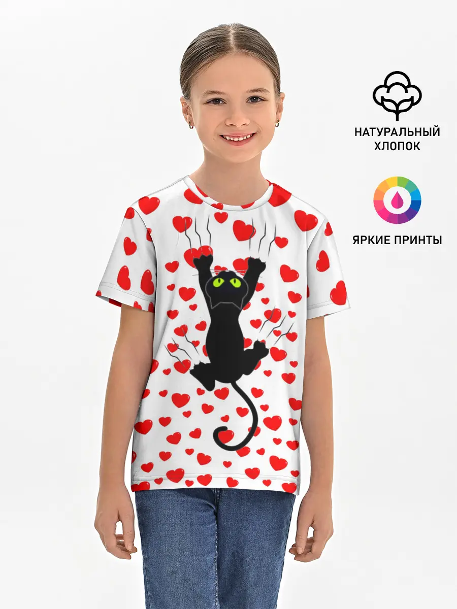 Детская базовая футболка / Котейка