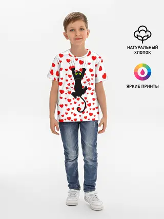 Детская базовая футболка / Котейка