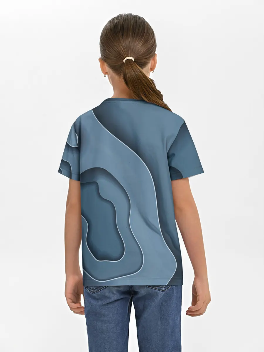 Детская базовая футболка / Абстракция бумажные волны