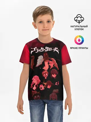 Детская базовая футболка / Черные быки демонические глаза