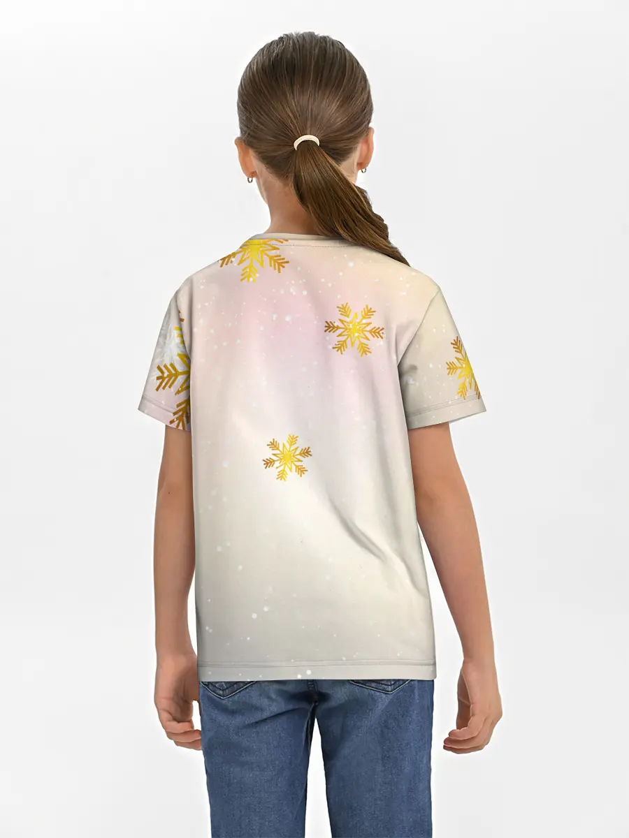 Детская базовая футболка / Новогодний кот