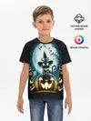 Детская базовая футболка / Хэллоуин Кот